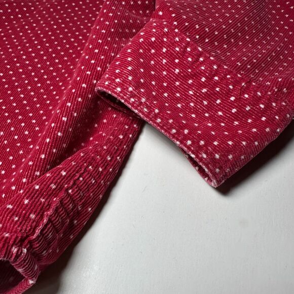 Esprit Women's Red White Polka Dot Corduroy Shirt Sz Large 80s Early 90s Vintage - Picture 8 of 12